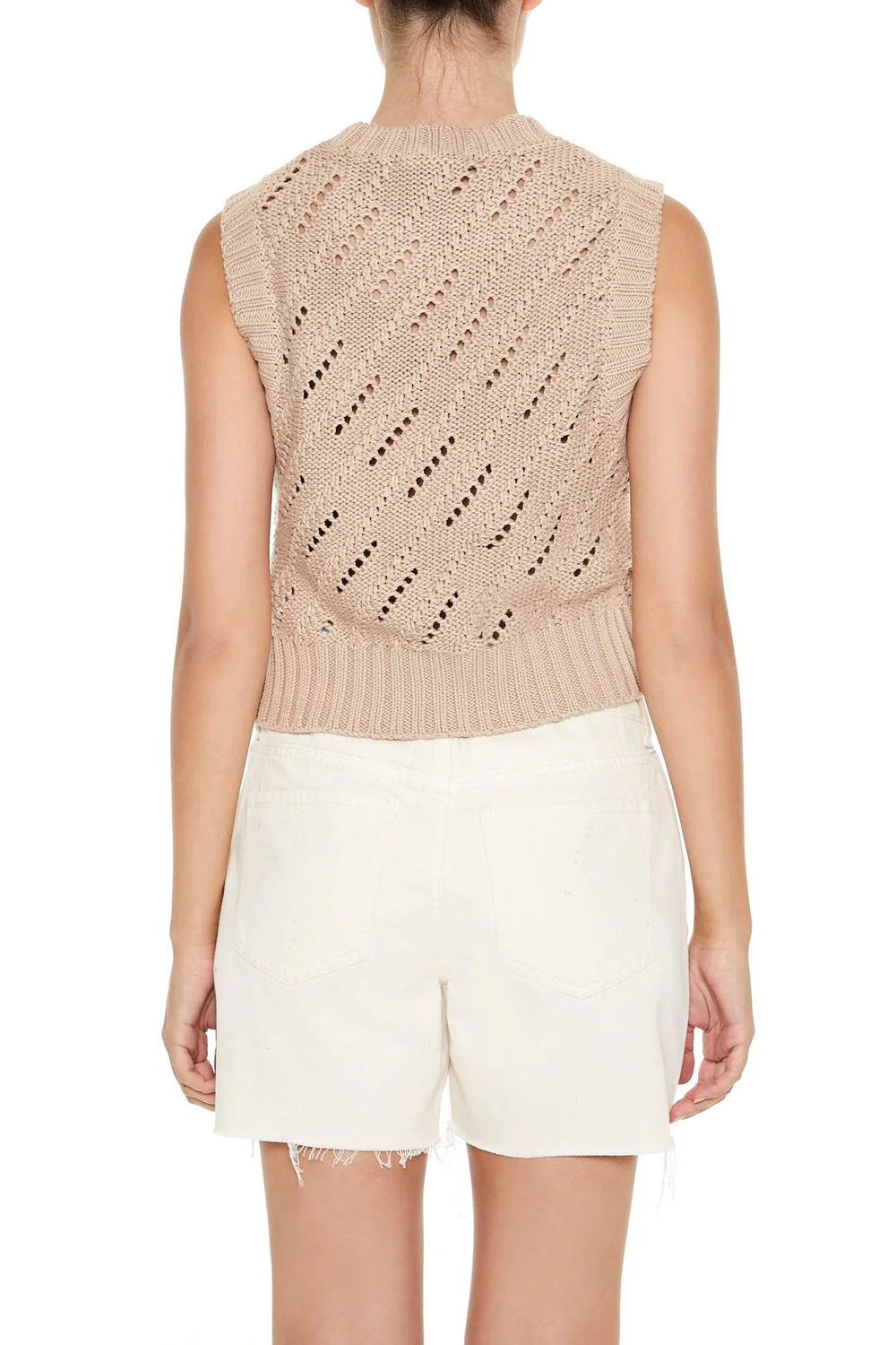 Pointelle Knit Sweater Vest - Image 6