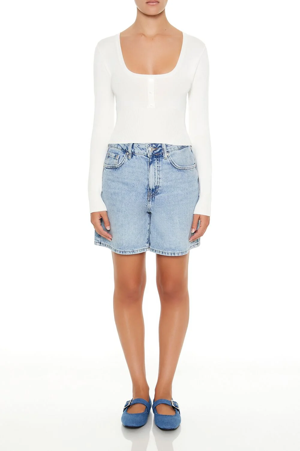 Fitted Square-Neck Sweater - Image 2