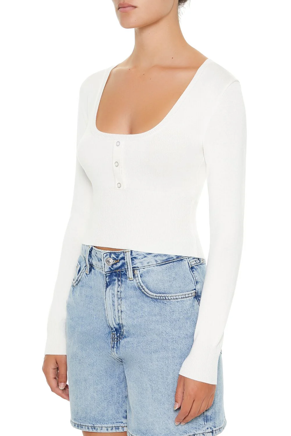 Fitted Square-Neck Sweater - Image 4