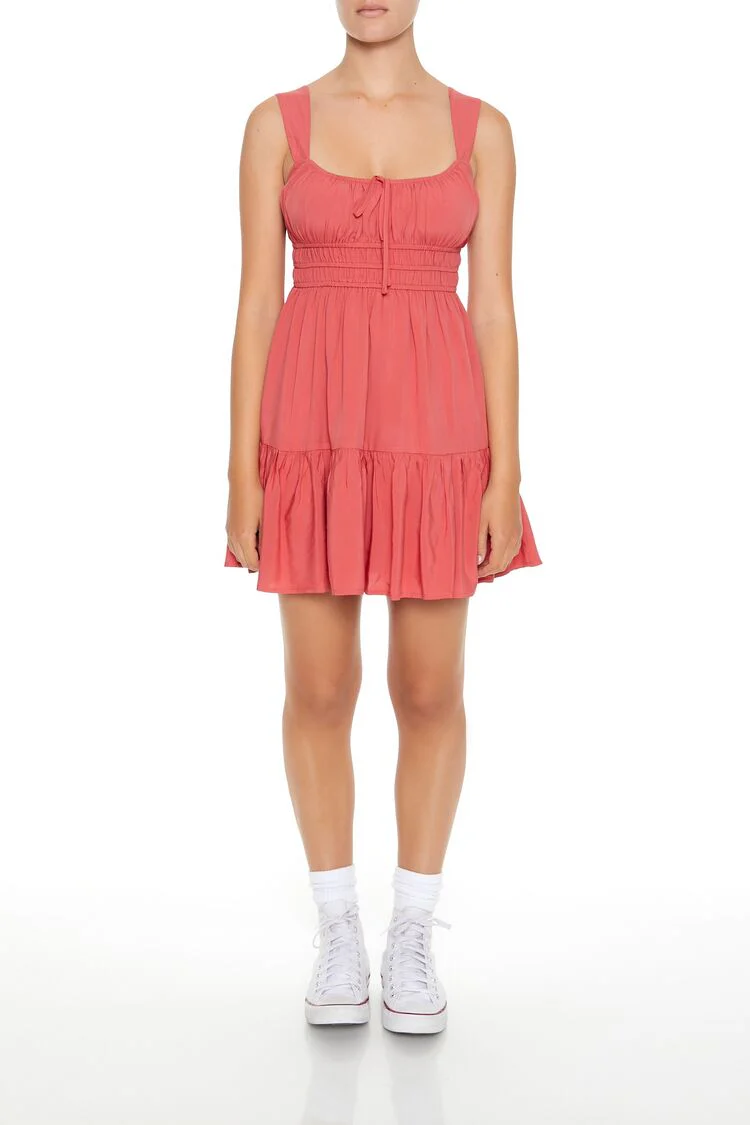 Shirred Bow Flounce Mini Dress - Image 6
