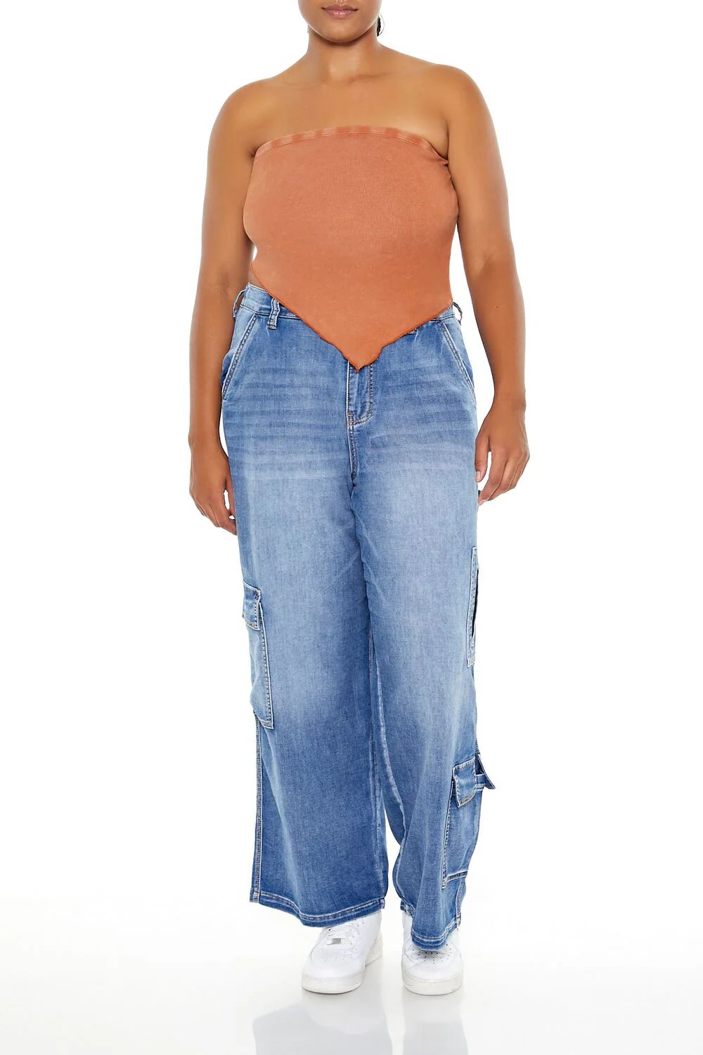 Plus Size V-Hem Tube Top - Image 2