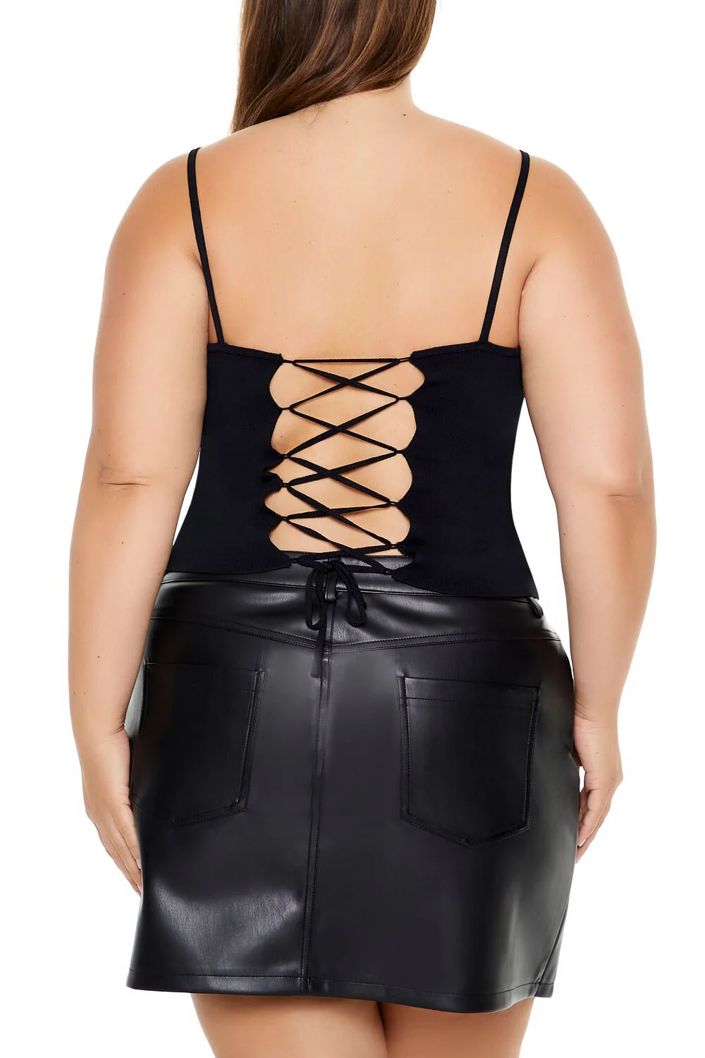 Plus Size Lace-Up Sweater-Knit Cami - Image 5