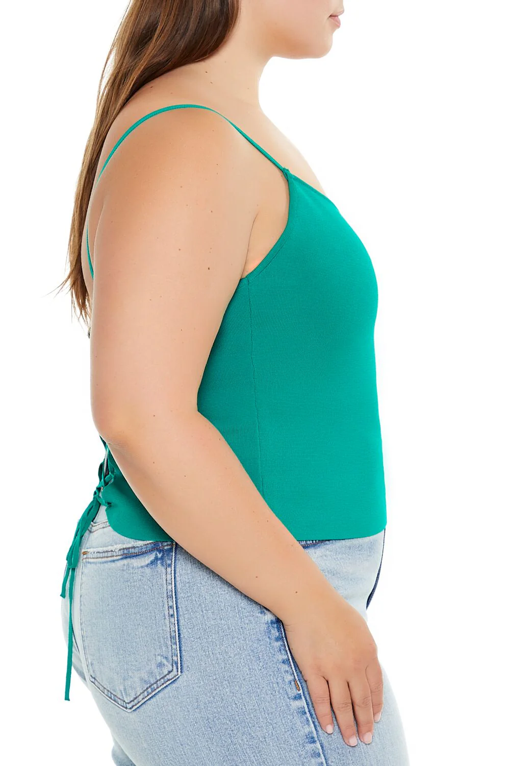 Plus Size Lace-Up Sweater-Knit Cami - Image 9