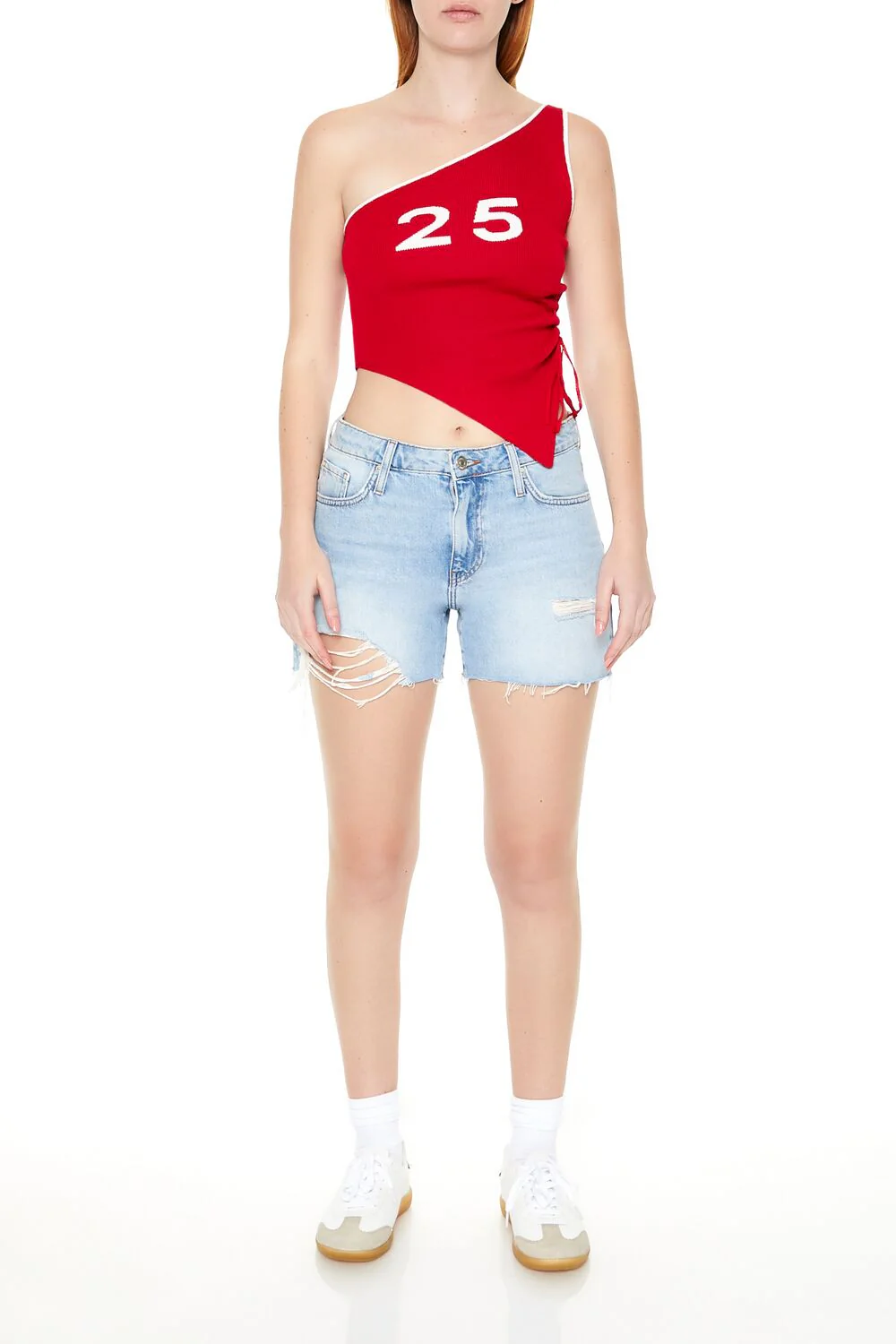 Sweater-Knit One-Shoulder Top - Image 8