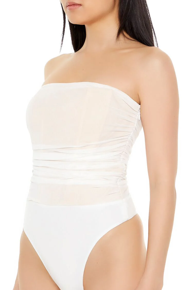 Mesh Corset Tube Bodysuit - Image 3