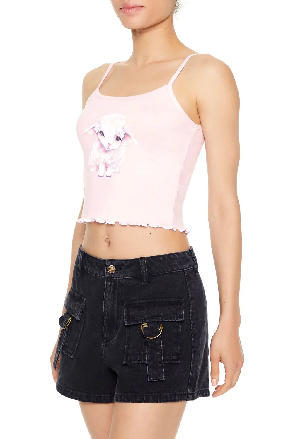 Lamb Graphic Cropped Cami - Image 2