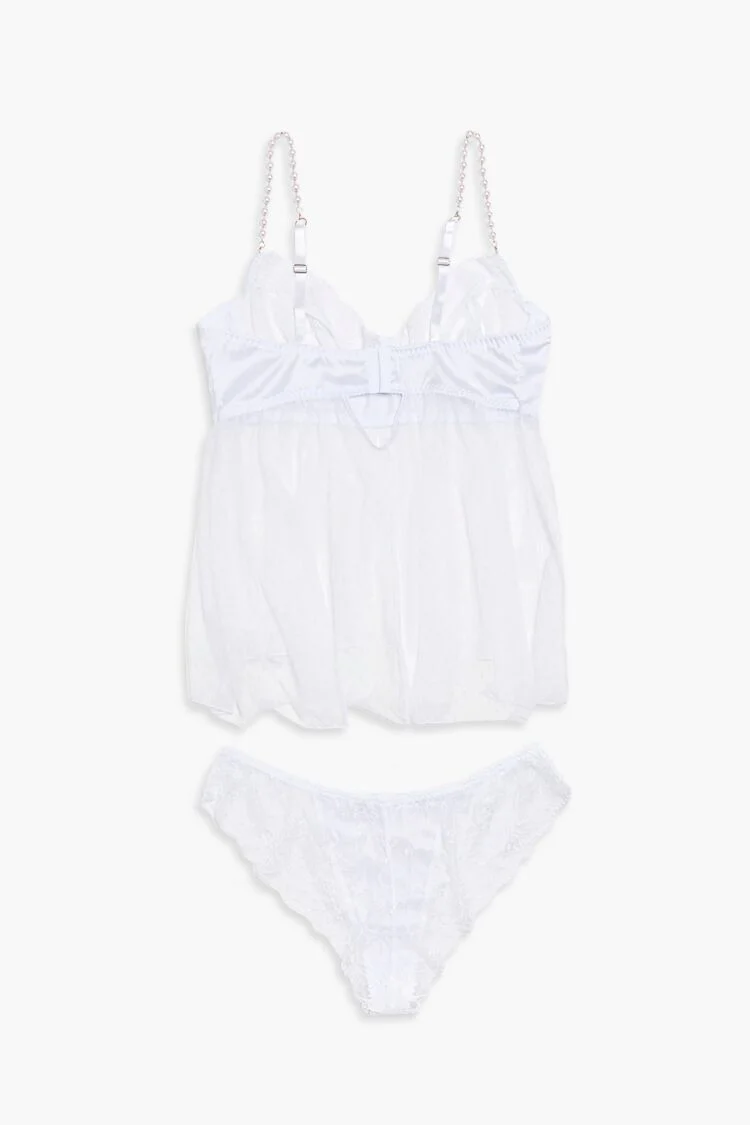 Plus Size Mesh Lingerie Cami & Panty Set - Image 2