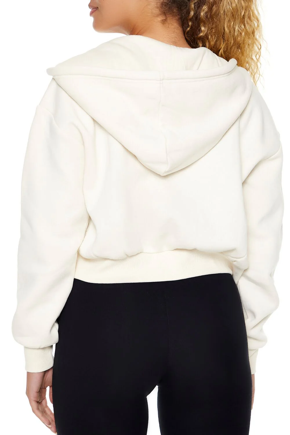 Cropped Fleece Zip-Up Hoodie - Image 6