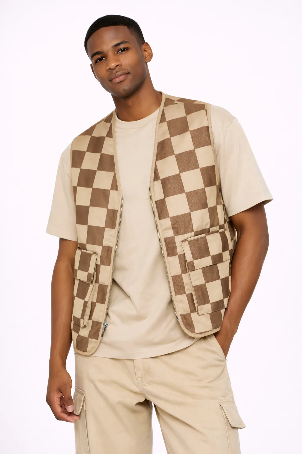 Checkered Cargo Vest - Image 6