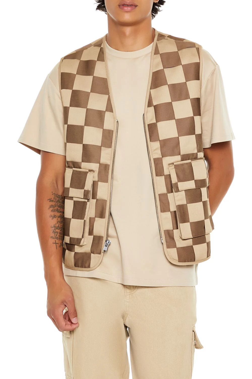 Checkered Cargo Vest - Image 7