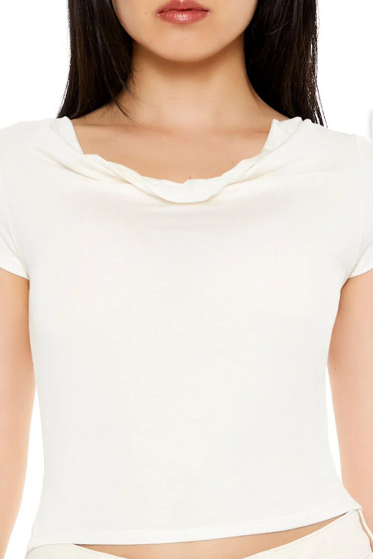 Cowl Cropped Tee - Image 3