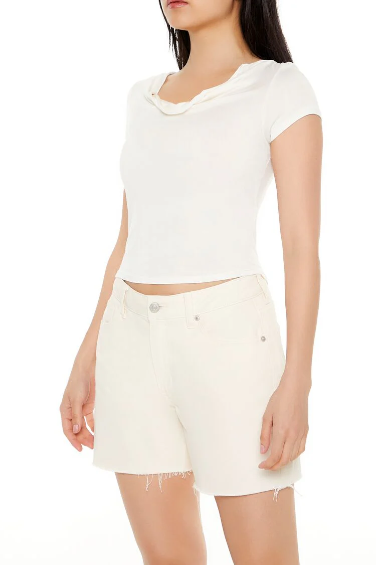 Cowl Cropped Tee - Image 4