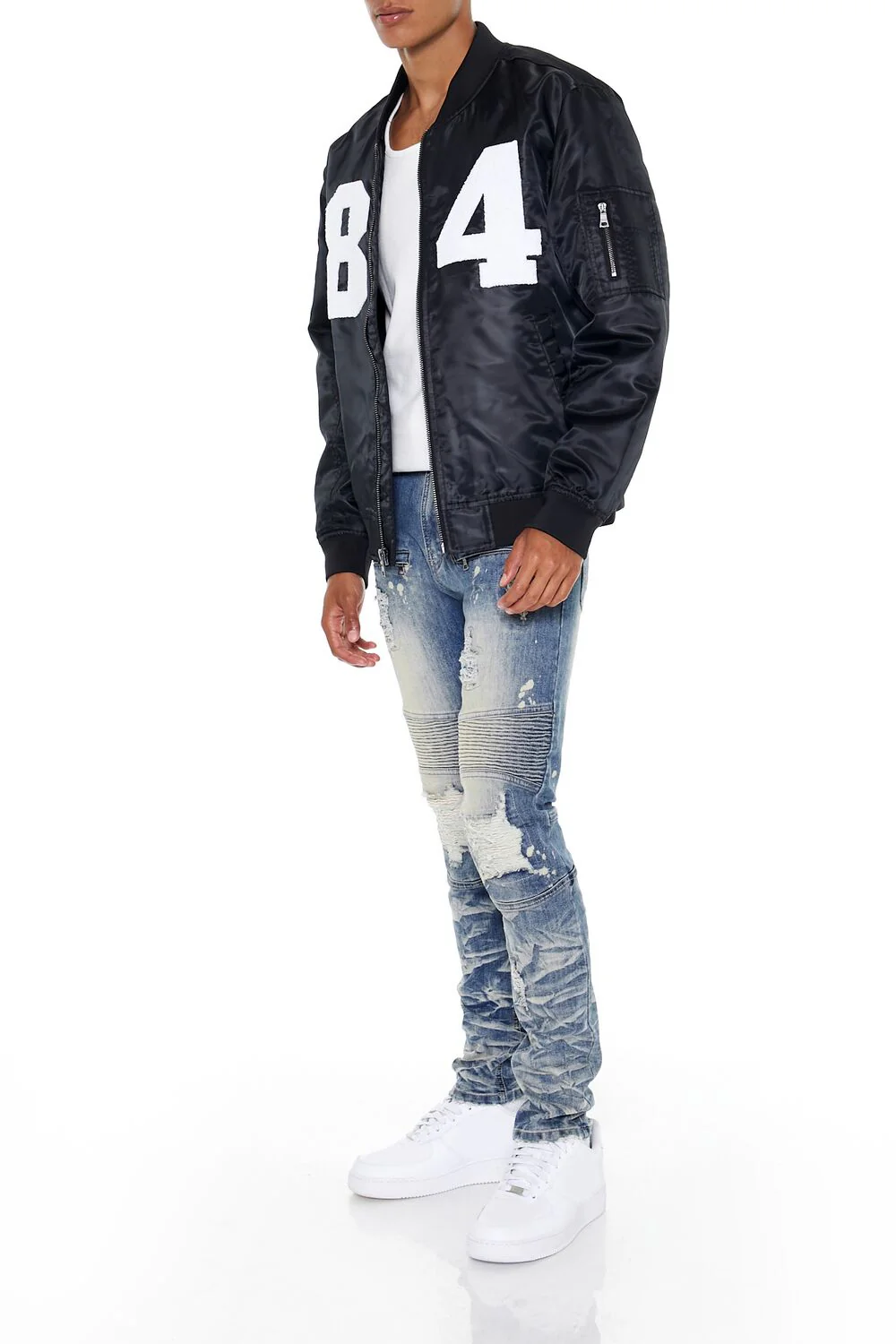 Destroyed Moto Skinny Jeans - Image 3