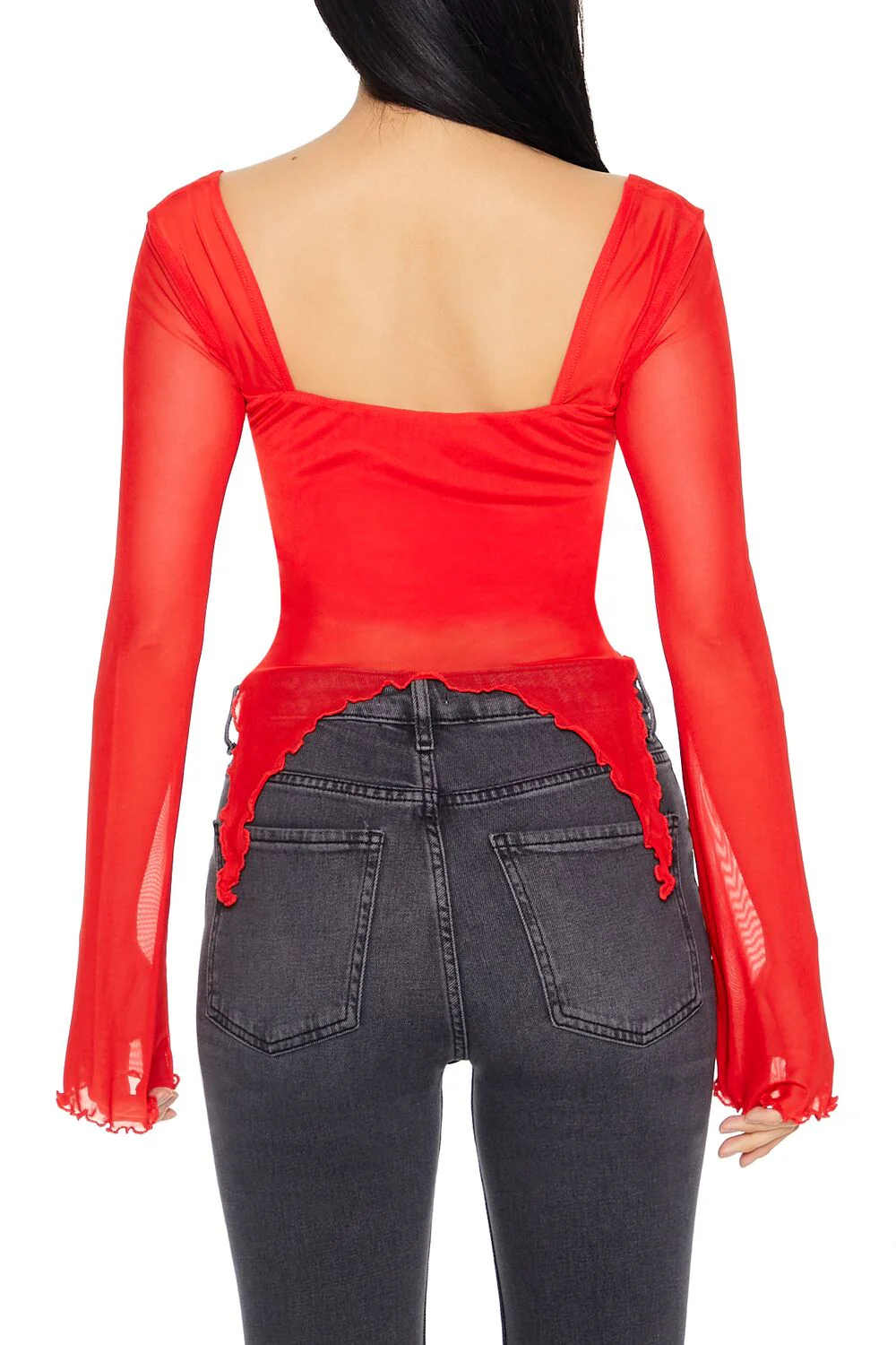 Sheer Split-Hem Top - Image 8