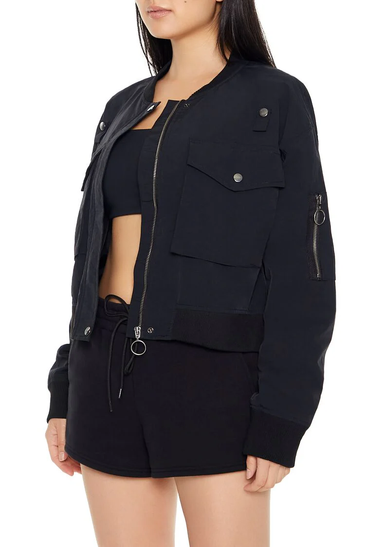 Zip-Up Cargo Bomber Jacket - Image 2