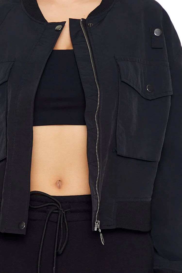 Zip-Up Cargo Bomber Jacket - Image 5