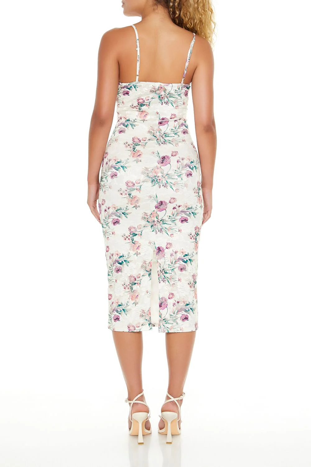 Floral Print Lace Midi Dress - Image 5