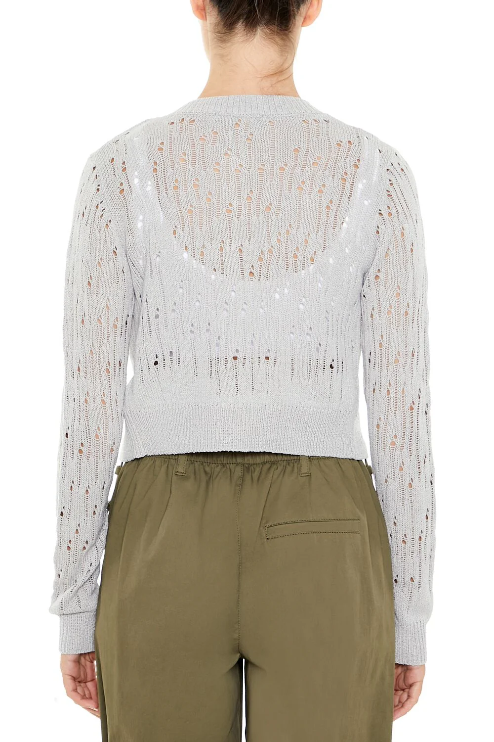 Open-Knit Cardigan Sweater - Image 12