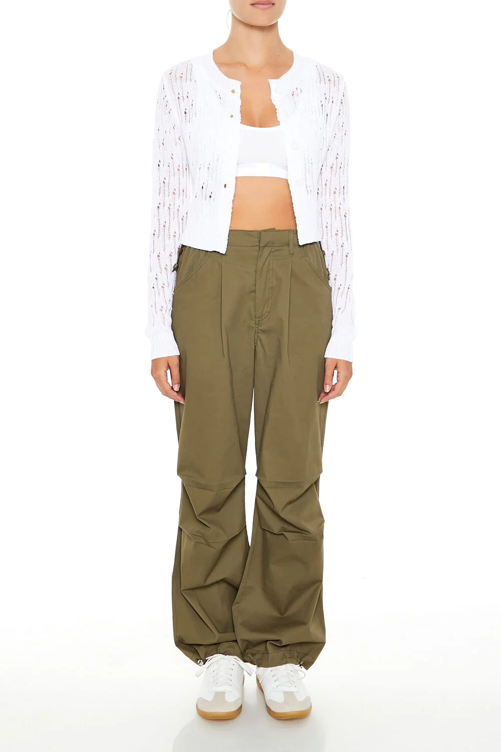 Open-Knit Cardigan Sweater - Image 2