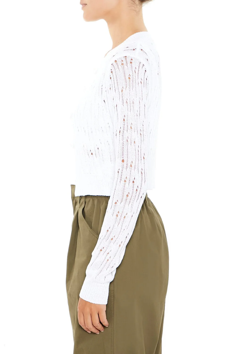 Open-Knit Cardigan Sweater - Image 5