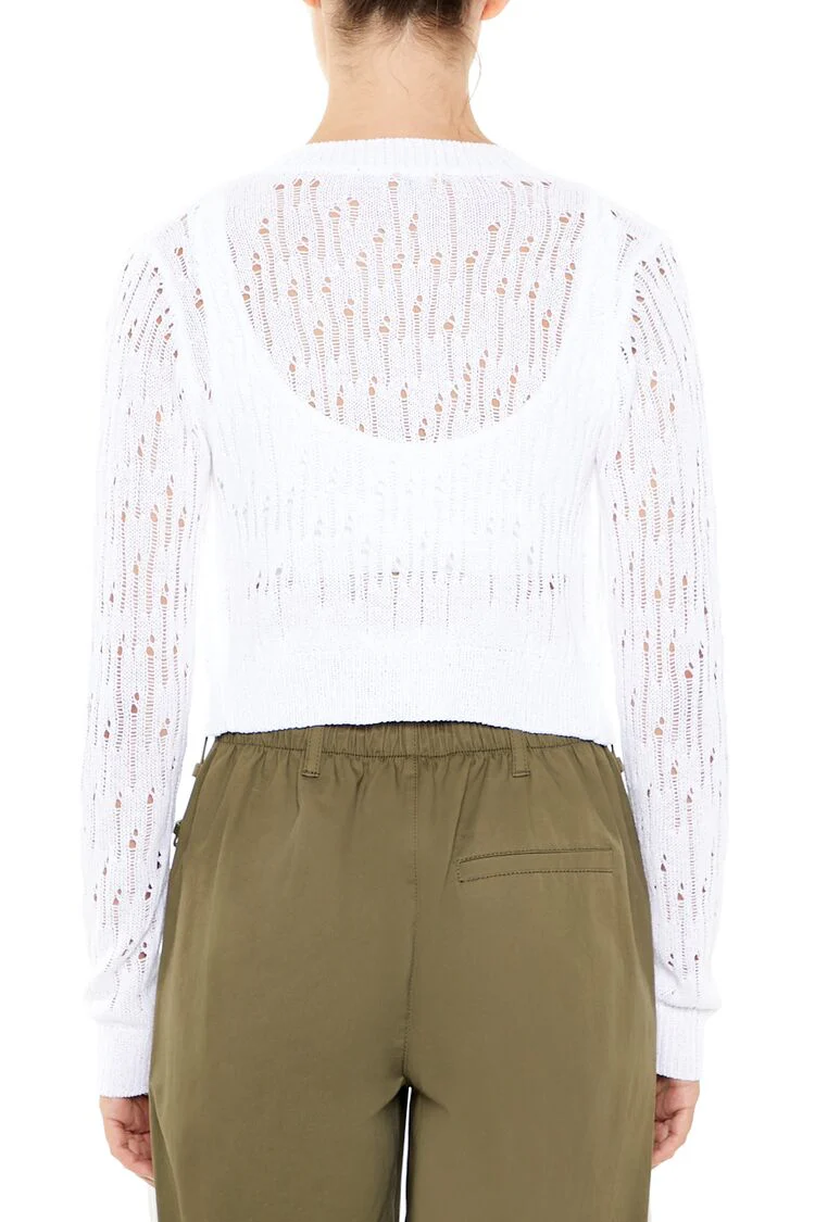 Open-Knit Cardigan Sweater - Image 6