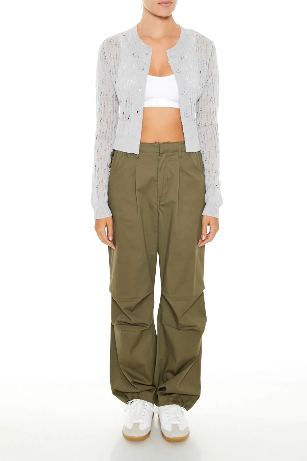 Open-Knit Cardigan Sweater - Image 8