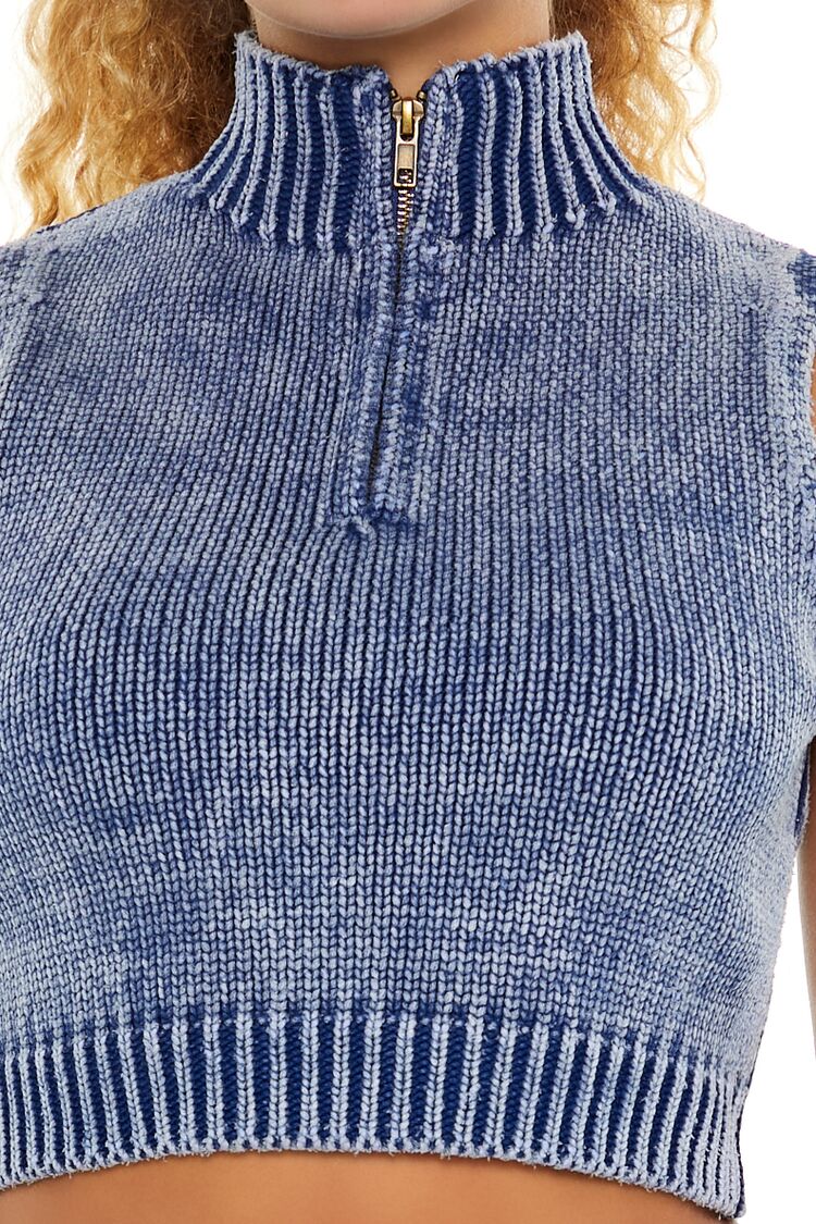 Cropped Half-Zip Sweater Vest - Image 3