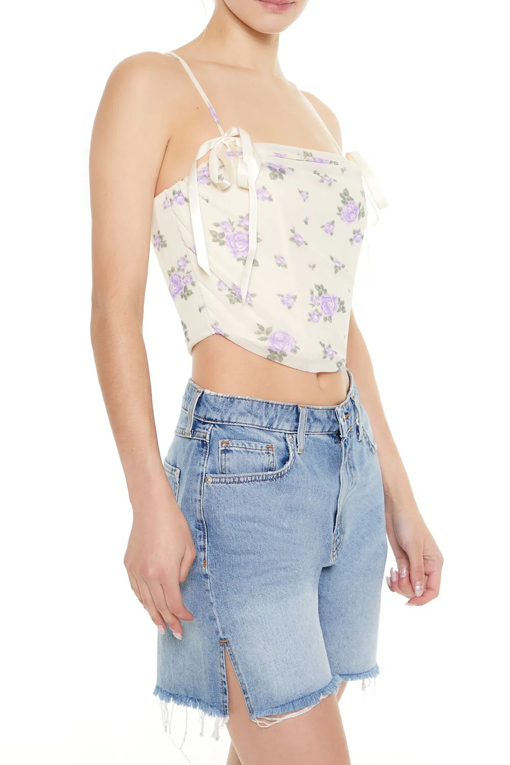 Floral Mesh Bow Cami - Image 4