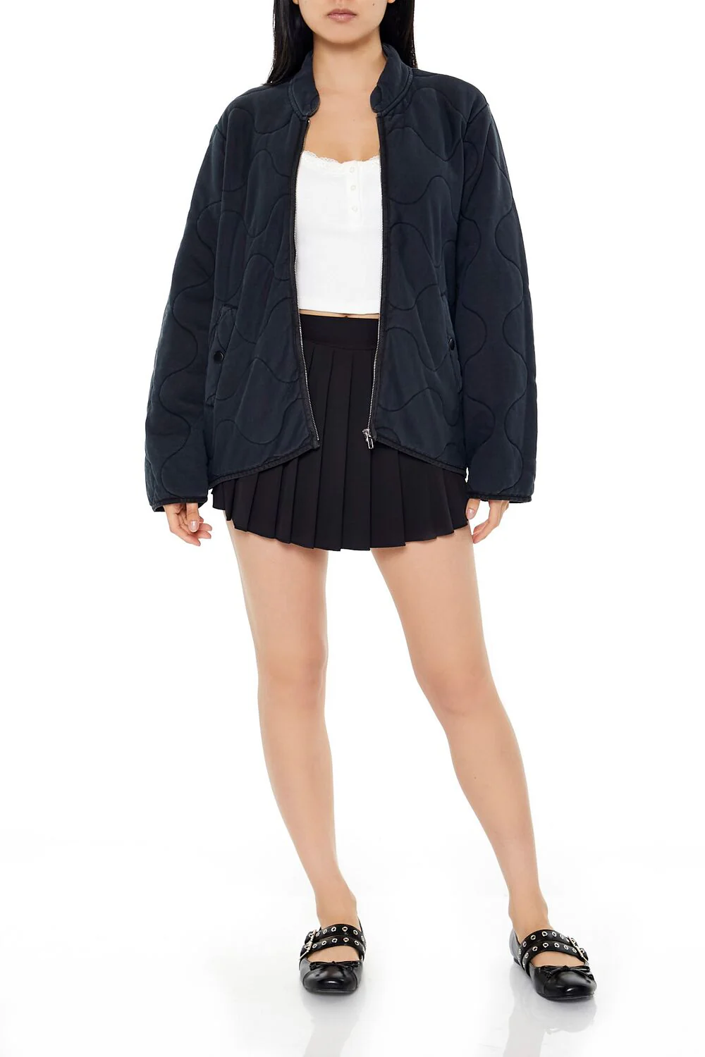 Quilted Zip-Up Jacket - Image 2