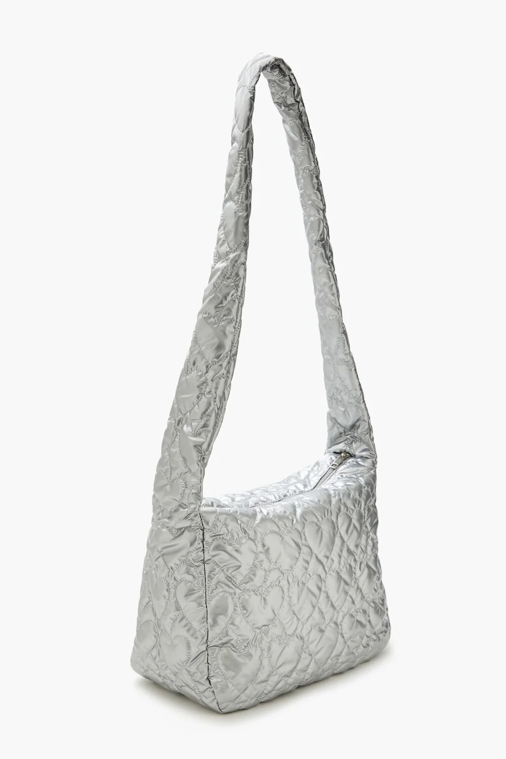 Metallic Heart-Quilted Shoulder Bag - Image 6