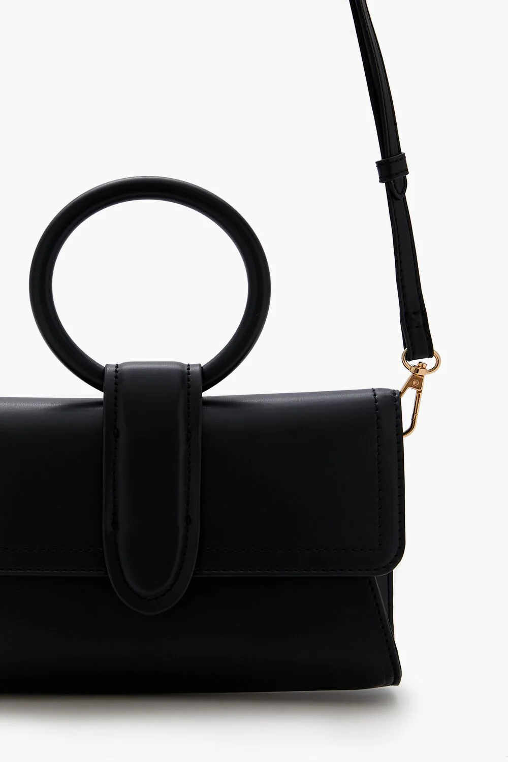 Faux Leather O-Ring Crossbody Bag - Image 4