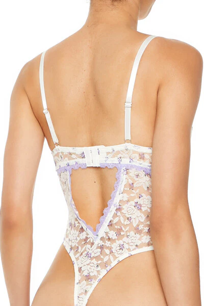 Lace Floral Lingerie Bodysuit - Image 4
