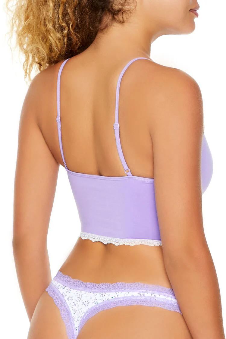 Seamless Floral Print Thong Panties - Image 5