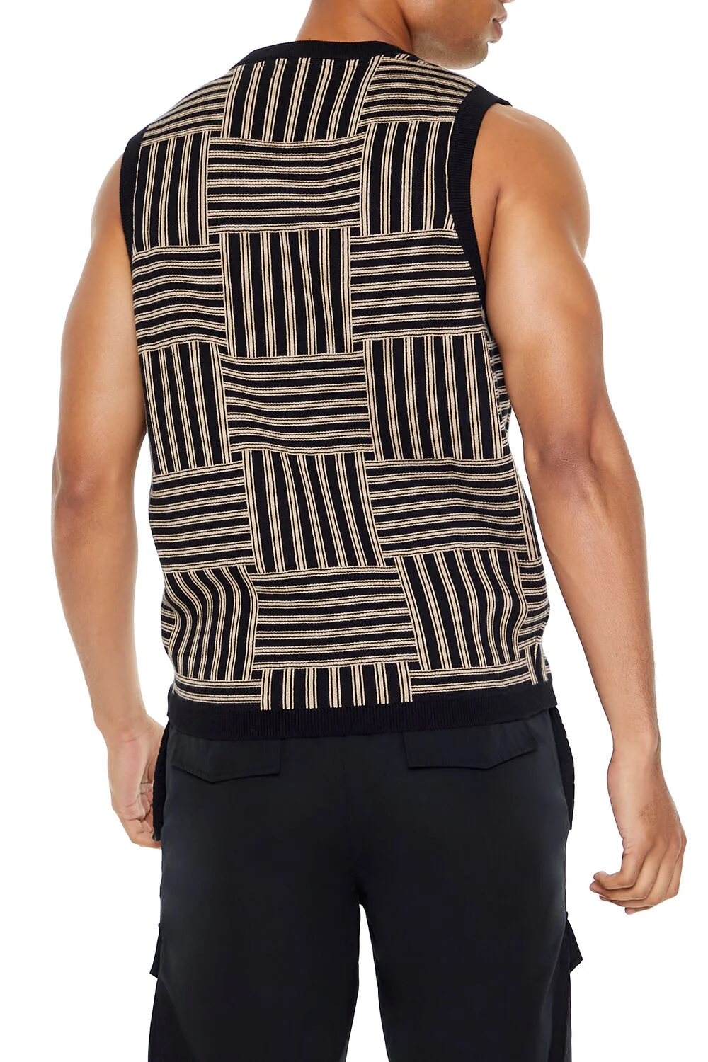 Geo Print Zip-Up Sweater Vest - Image 6