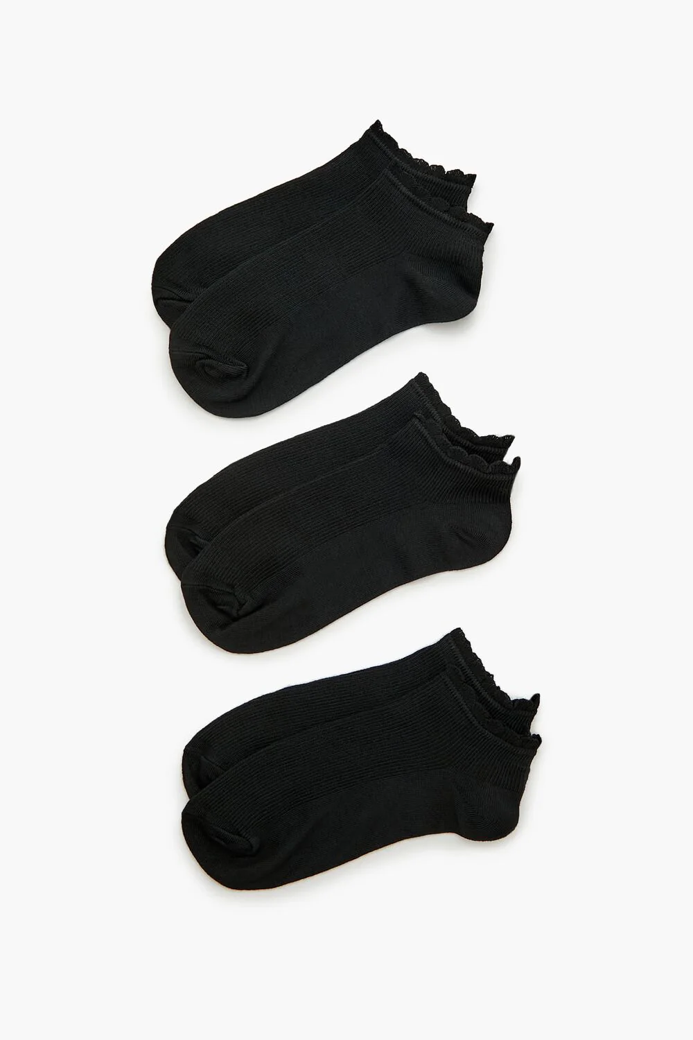 Ruffle-Trim Ankle Socks Set - 3 pack - Image 5