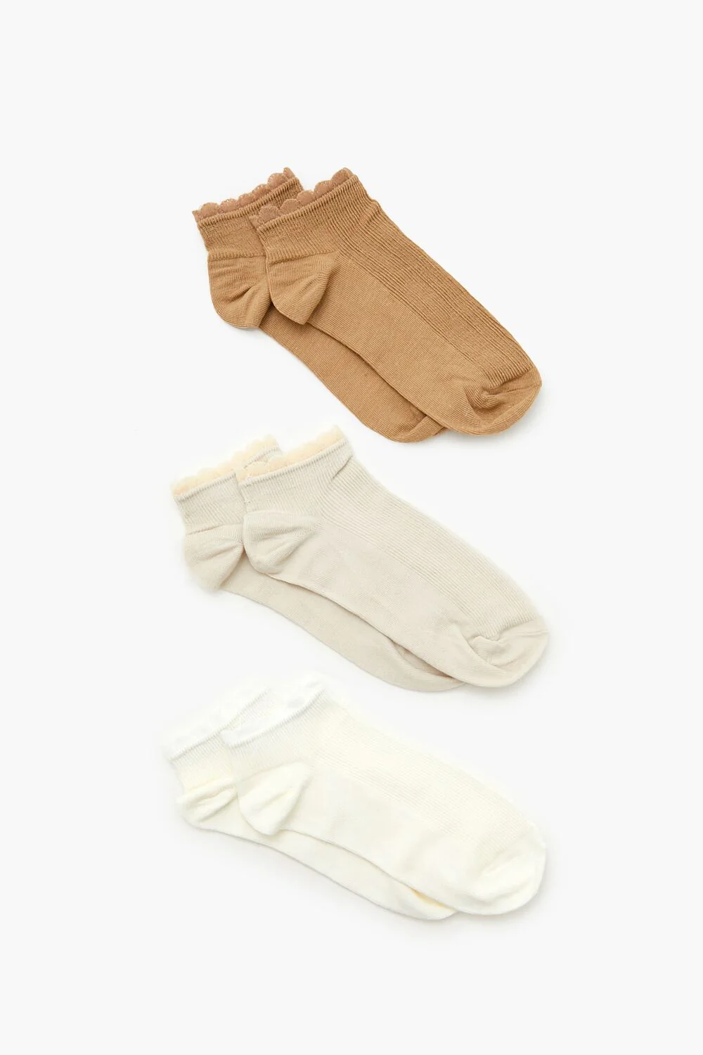 Ruffle-Trim Ankle Socks Set - 3 pack - Image 8