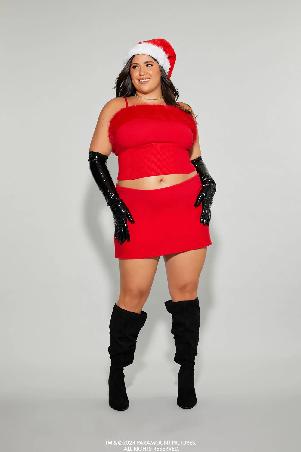 Plus Size Mean Girls Faux Fur Sweater-Knit Cami - Image 2