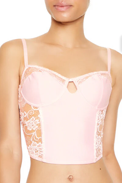 Sheer Lace Underwire Corset Bra - Image 2