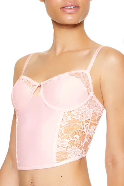Sheer Lace Underwire Corset Bra - Image 3