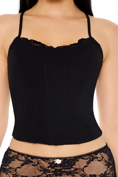 Lace-Up Corset Cropped Cami - Image 3