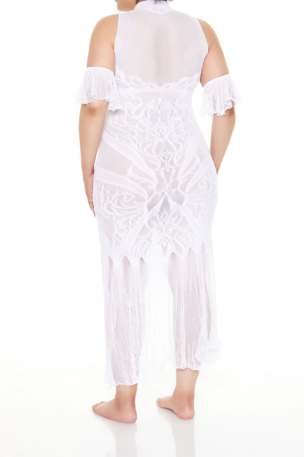 Plus Size Fishnet Lingerie Dress - Image 4