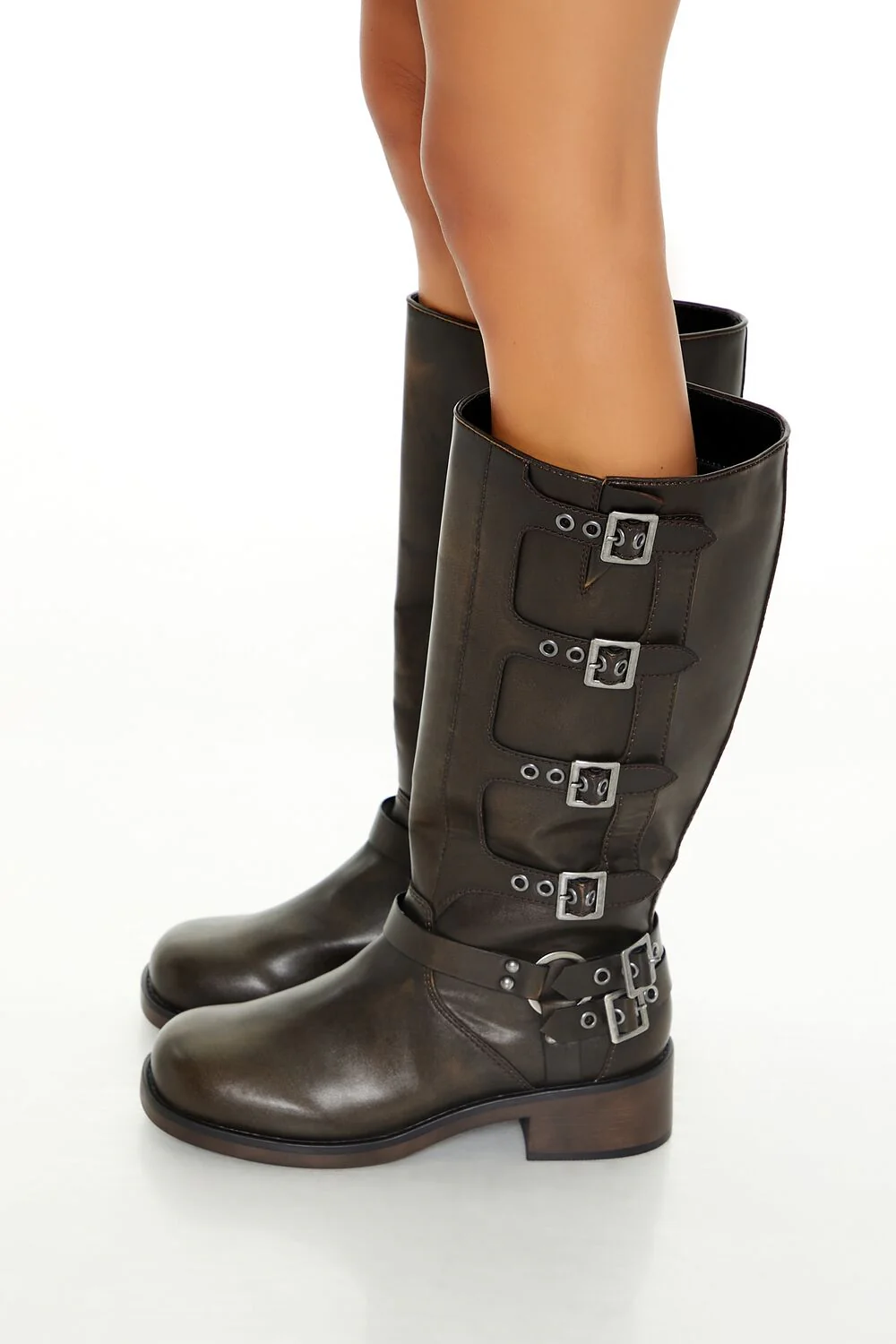Buckled Knee-High Boots (Wide) - Image 2