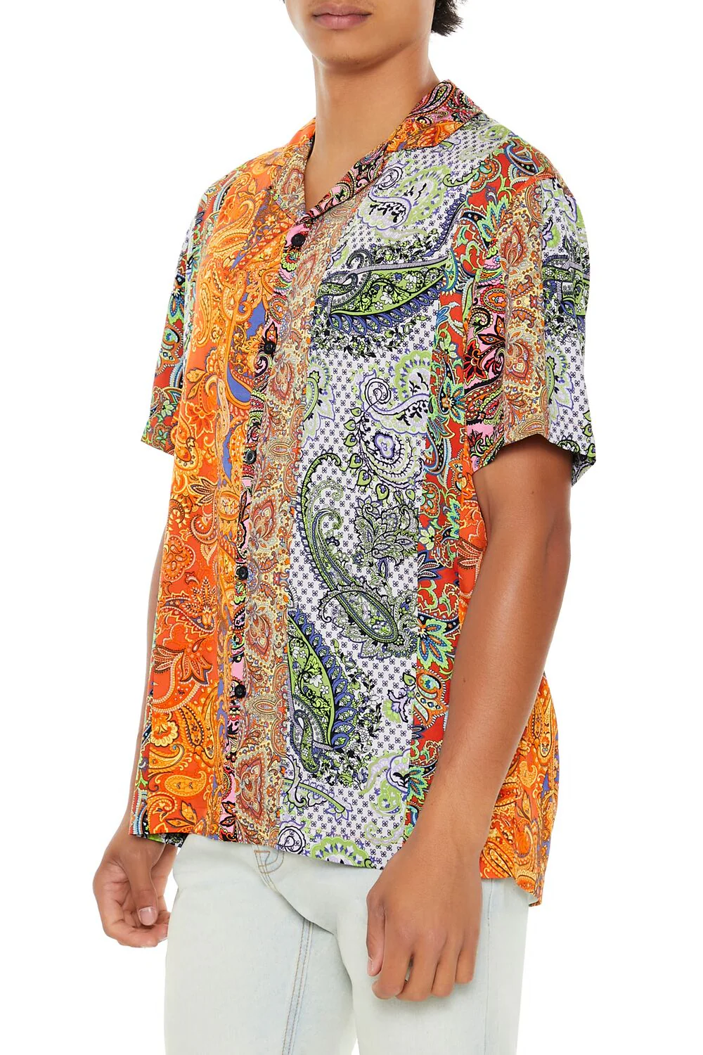 Mixed Paisley Print Rayon Shirt - Image 3