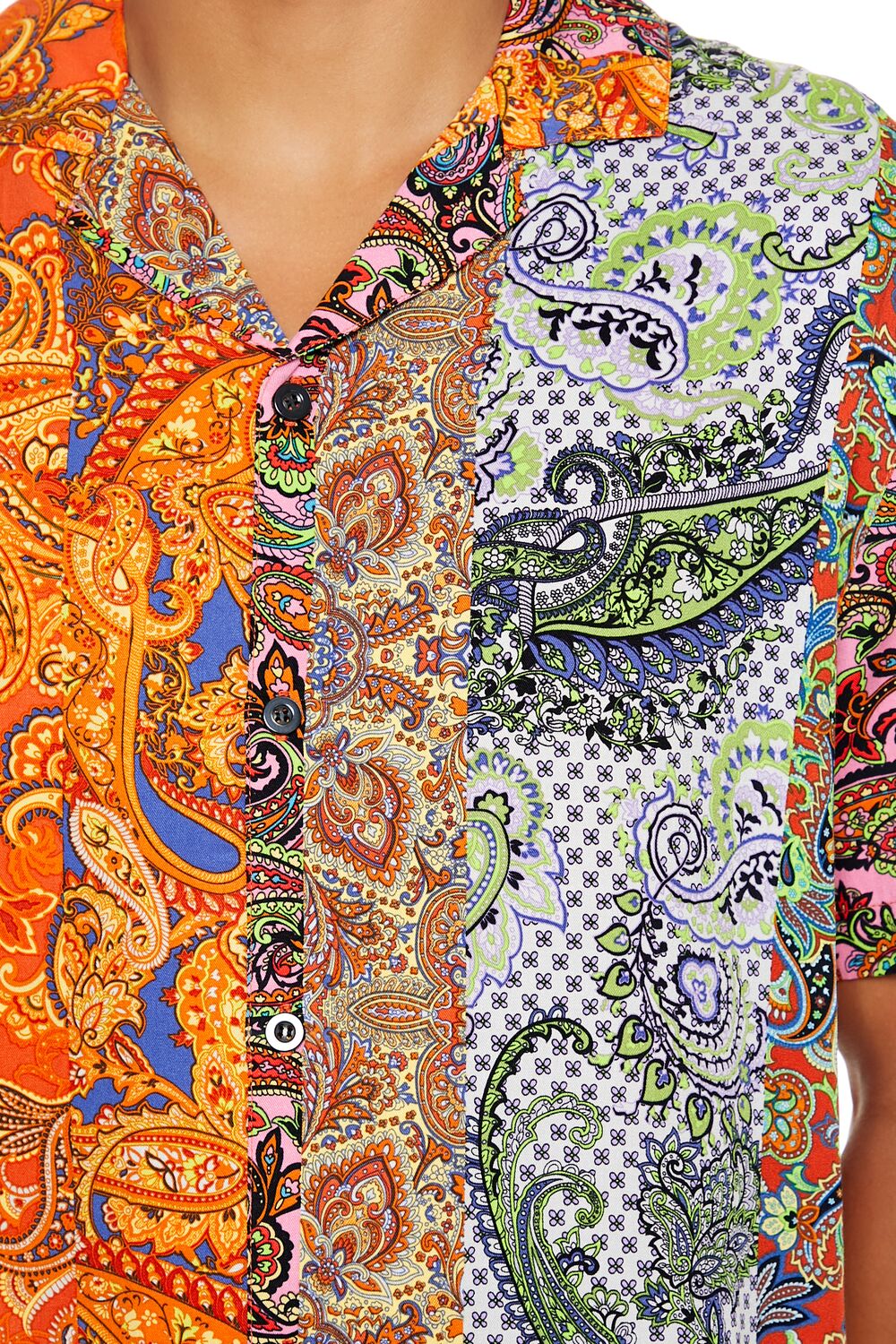 Mixed Paisley Print Rayon Shirt - Image 5