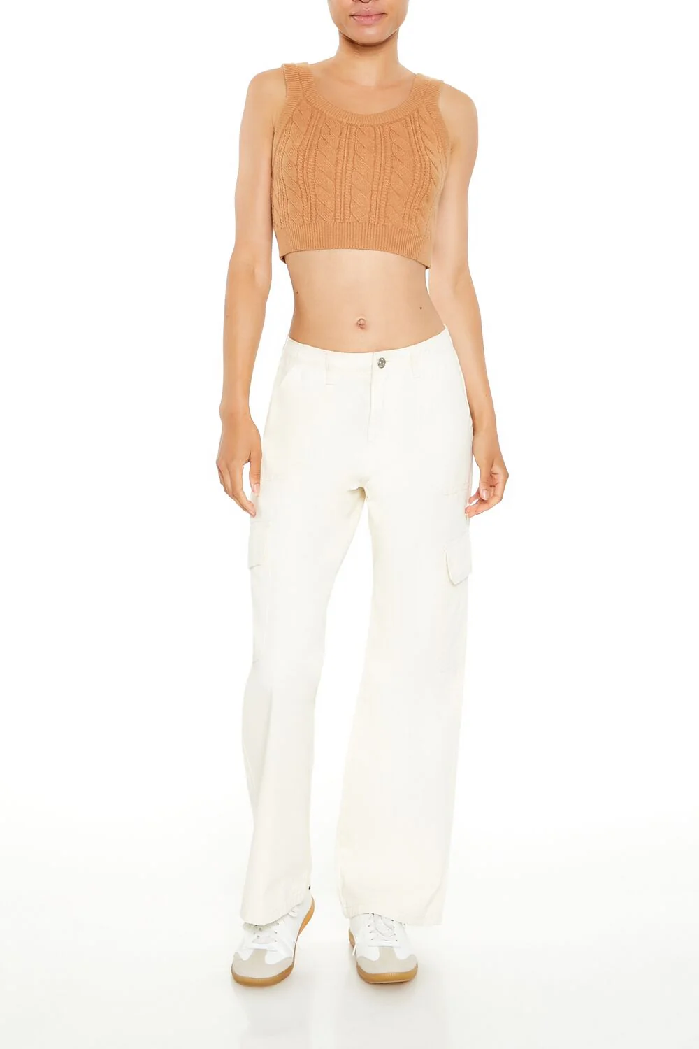 Cable Sweater-Knit Crop Top - Image 2