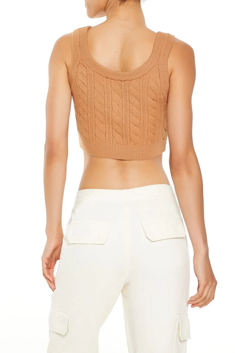 Cable Sweater-Knit Crop Top - Image 5