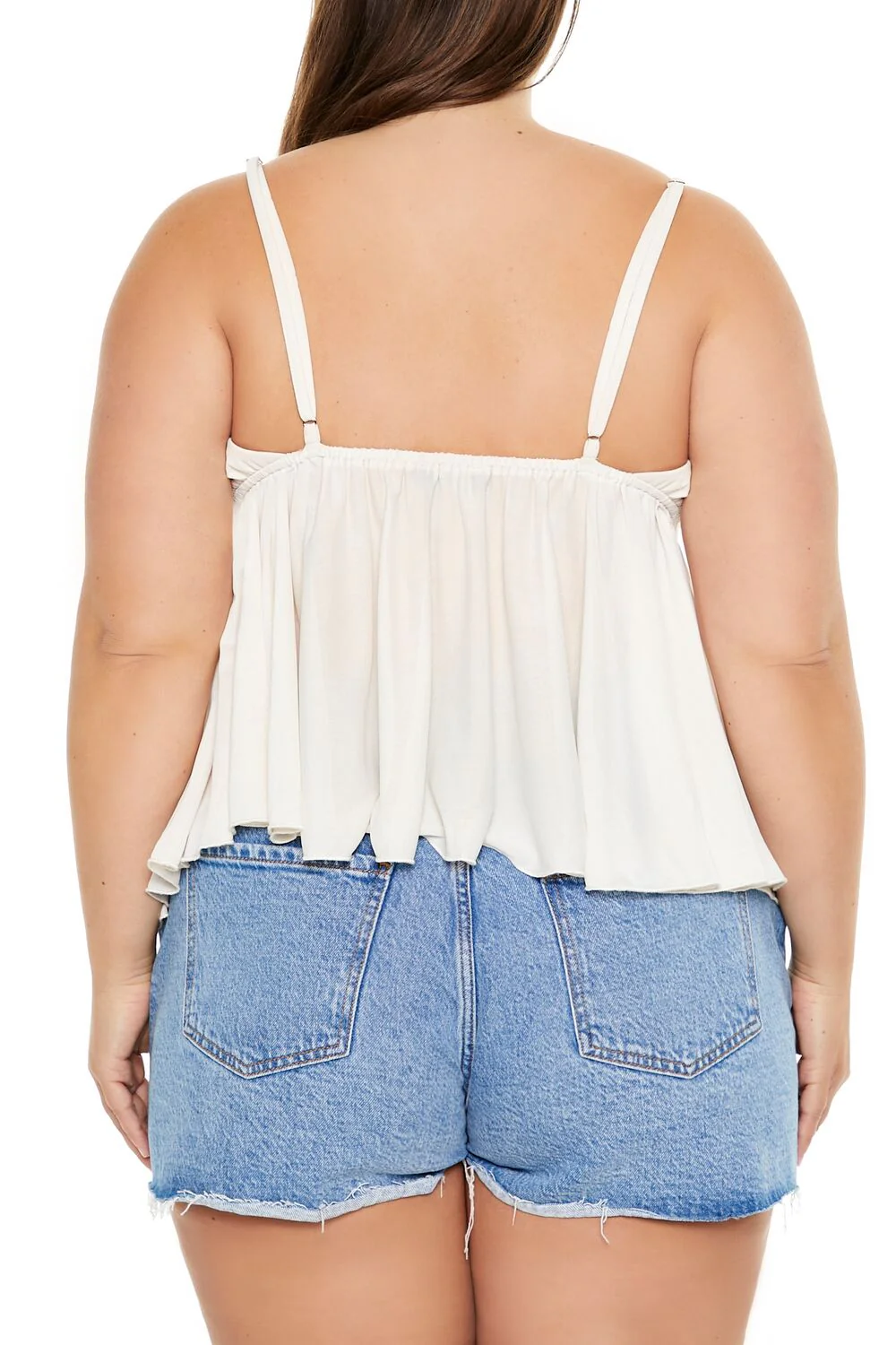 Plus Size Sheer Mesh Flounce Cami - Image 10