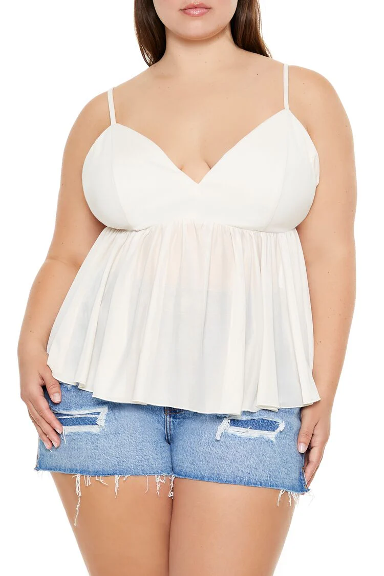 Plus Size Sheer Mesh Flounce Cami - Image 6