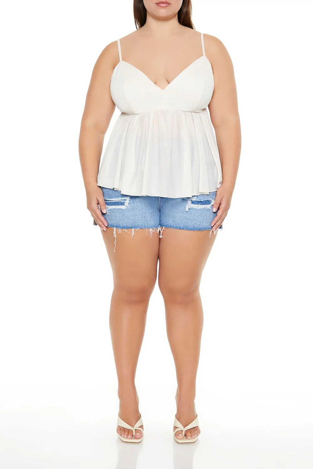 Plus Size Sheer Mesh Flounce Cami - Image 7