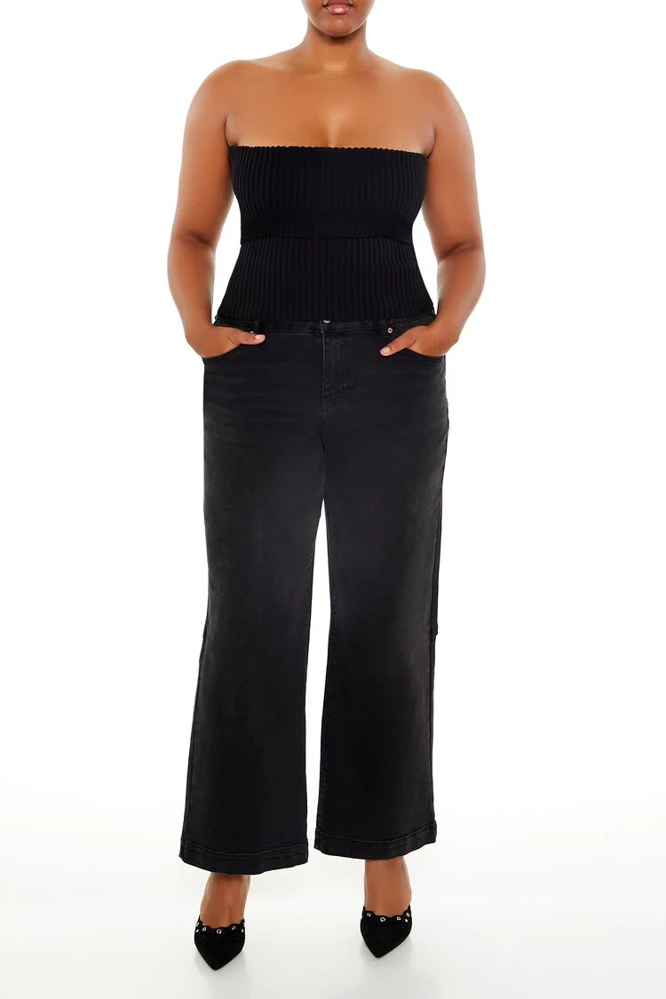 Ribbed Sweater-Knit Tube Top - Image 2